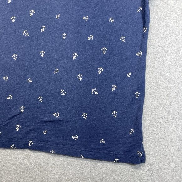 Abercrombie & Fitch Anchor Print Polo Shirt Men’s L Large Navy Blue AOP - Picture 11 of 16
